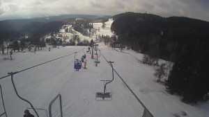 Snow park Paprsek - Lanovka - pohled dolů - 6.3.2023 v 09:20