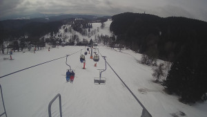 Snow park Paprsek - Lanovka - pohled dolů - 6.3.2023 v 10:25