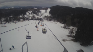 Snow park Paprsek - Lanovka - pohled dolů - 6.3.2023 v 12:20