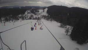 Snow park Paprsek - Lanovka - pohled dolů - 8.3.2023 v 11:40