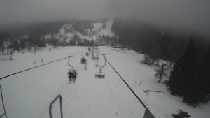 Snow park Paprsek - Lanovka - pohled dolů - 13.3.2023 v 12:15