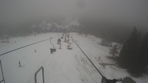 Snow park Paprsek - Lanovka - pohled dolů - 14.3.2023 v 11:45