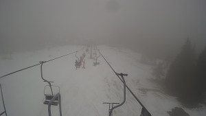 Snow park Paprsek - Lanovka - pohled dolů - 14.3.2023 v 12:05