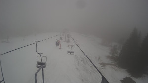 Snow park Paprsek - Lanovka - pohled dolů - 14.3.2023 v 12:10