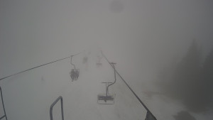 Snow park Paprsek - Lanovka - pohled dolů - 14.3.2023 v 13:45