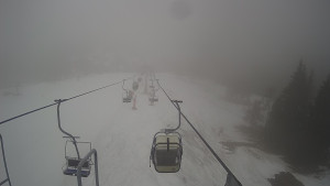 Snow park Paprsek - Lanovka - pohled dolů - 14.3.2023 v 15:20