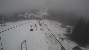 Snow park Paprsek - Lanovka - pohled dolů - 14.3.2023 v 15:25