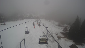 Snow park Paprsek - Lanovka - pohled dolů - 14.3.2023 v 16:00