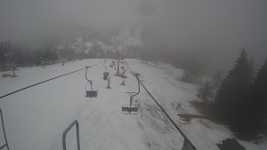 Snow park Paprsek - Lanovka - pohled dolů - 14.3.2023 v 16:10