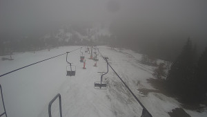 Snow park Paprsek - Lanovka - pohled dolů - 14.3.2023 v 17:15