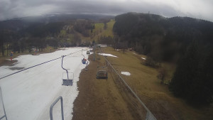 Snow park Paprsek - Lanovka - pohled dolů - 1.4.2023 v 11:40