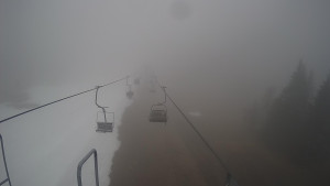 Snow park Paprsek - Lanovka - pohled dolů - 2.4.2023 v 11:45