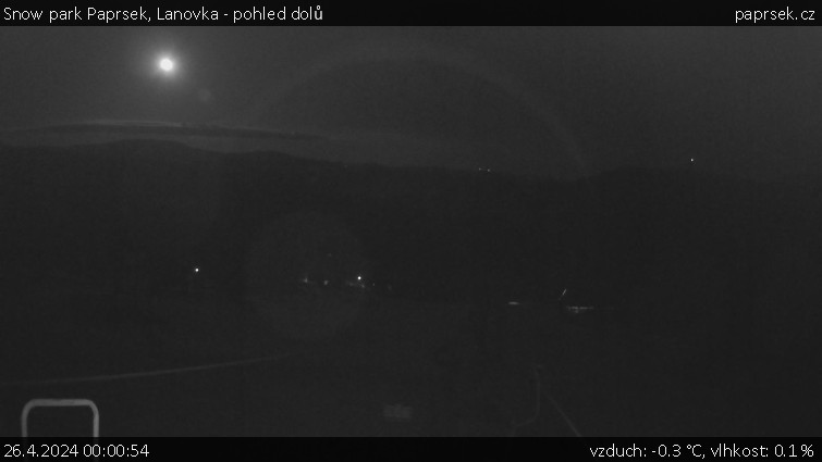 Snow park Paprsek - Lanovka - pohled dolů - 26.4.2024 v 00:00
