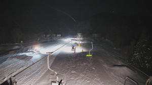 Snow park Paprsek - Lanovka - pohled dolů - 7.1.2026 v 05:00 Snow park Paprsek - Lanovka - pohled dolů - 7.1.2026 v 05:00