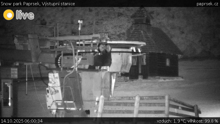 Snow park Paprsek - Výstupní stanice - 14.10.2025 v 06:00 Snow park Paprsek - Výstupní stanice - 14.10.2025 v 06:00