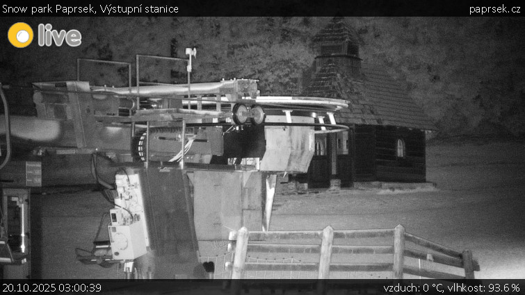Snow park Paprsek - Výstupní stanice - 20.10.2025 v 03:00 Snow park Paprsek - Výstupní stanice - 20.10.2025 v 03:00