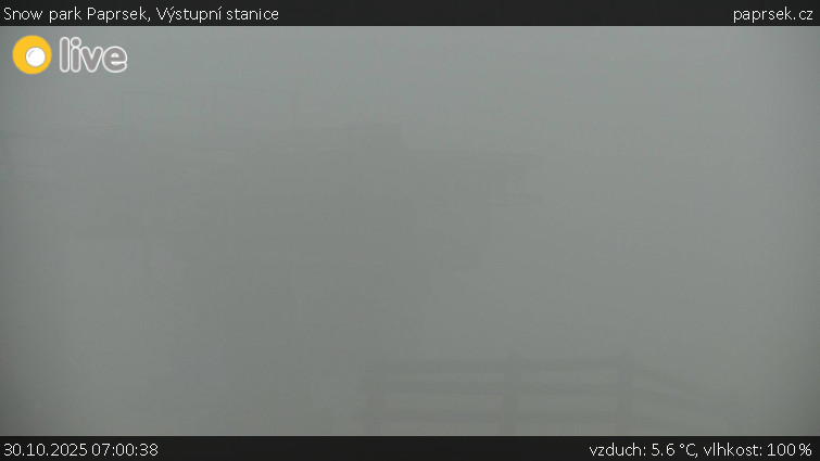 Snow park Paprsek - Výstupní stanice - 30.10.2025 v 07:00 Snow park Paprsek - Výstupní stanice - 30.10.2025 v 07:00