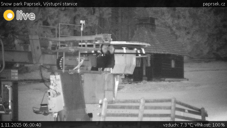 Snow park Paprsek - Výstupní stanice - 1.11.2025 v 06:00 Snow park Paprsek - Výstupní stanice - 1.11.2025 v 06:00