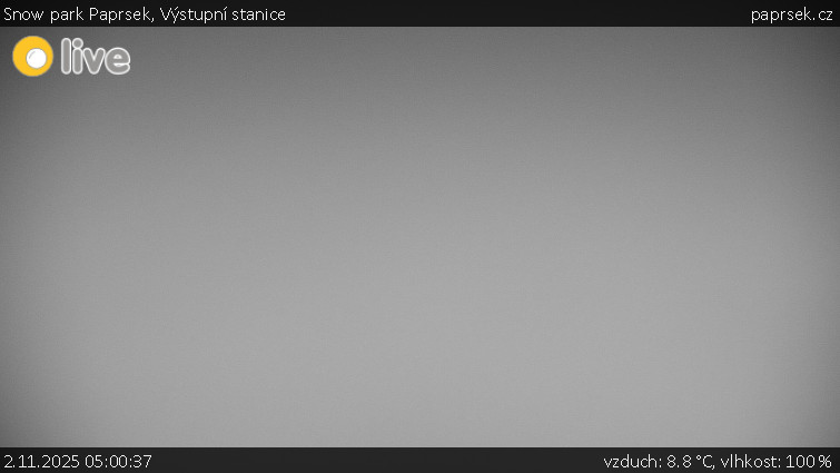 Snow park Paprsek - Výstupní stanice - 2.11.2025 v 05:00 Snow park Paprsek - Výstupní stanice - 2.11.2025 v 05:00