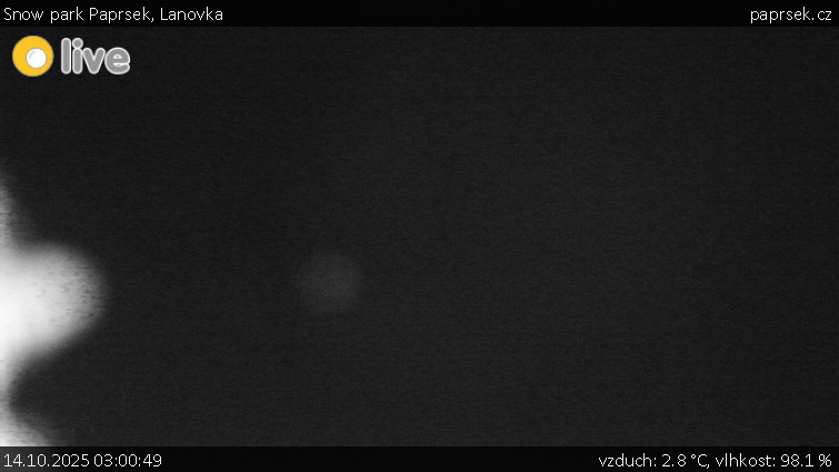 Snow park Paprsek - Lanovka - 14.10.2025 v 03:00 Snow park Paprsek - Lanovka - 14.10.2025 v 03:00