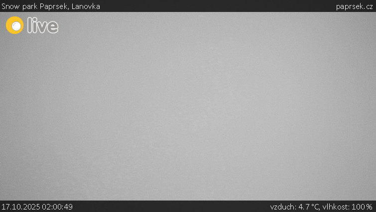 Snow park Paprsek - Lanovka - 17.10.2025 v 02:00 Snow park Paprsek - Lanovka - 17.10.2025 v 02:00
