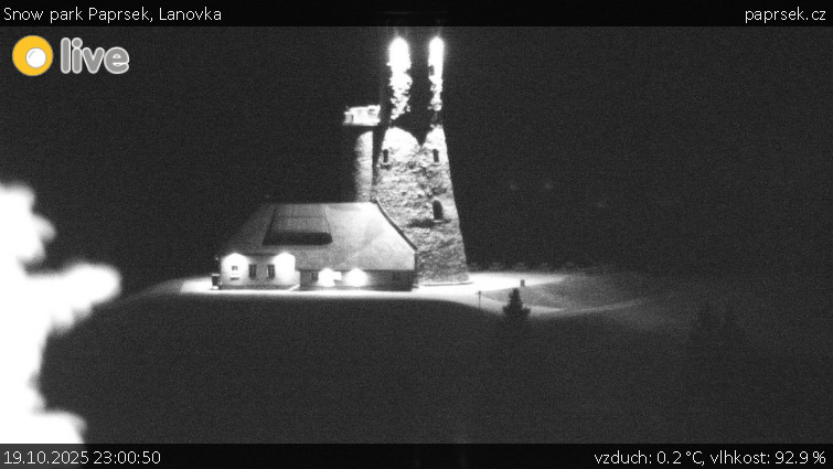 Snow park Paprsek - Lanovka - 19.10.2025 v 23:00 Snow park Paprsek - Lanovka - 19.10.2025 v 23:00