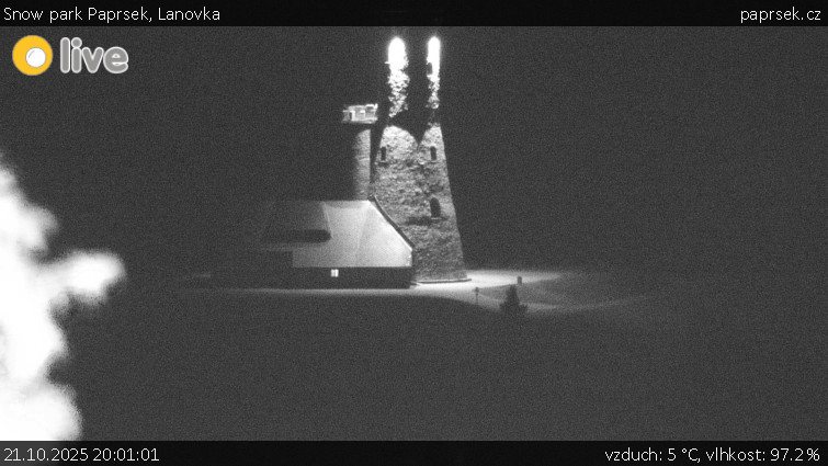 Snow park Paprsek - Lanovka - 21.10.2025 v 20:01 Snow park Paprsek - Lanovka - 21.10.2025 v 20:01