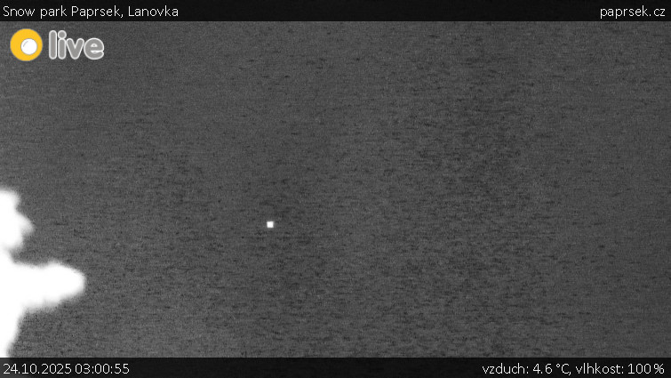 Snow park Paprsek - Lanovka - 24.10.2025 v 03:00 Snow park Paprsek - Lanovka - 24.10.2025 v 03:00