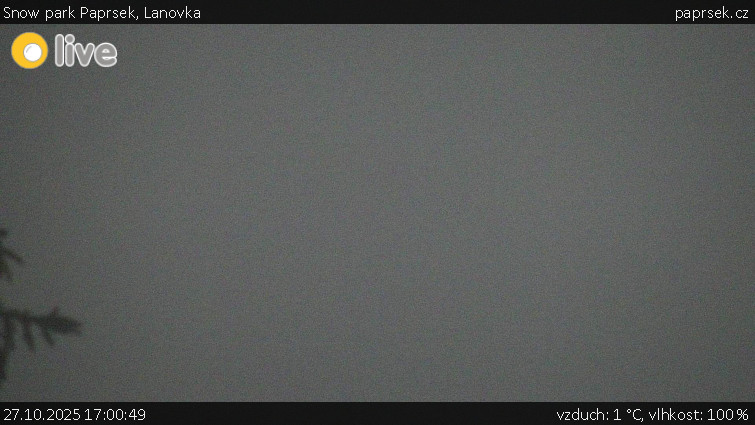 Snow park Paprsek - Lanovka - 27.10.2025 v 17:00 Snow park Paprsek - Lanovka - 27.10.2025 v 17:00
