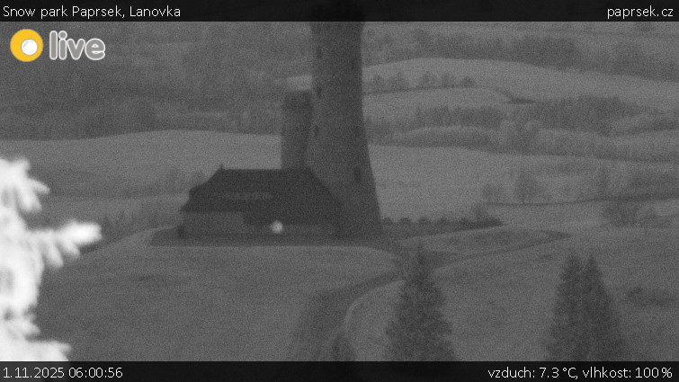 Snow park Paprsek - Lanovka - 1.11.2025 v 06:00 Snow park Paprsek - Lanovka - 1.11.2025 v 06:00