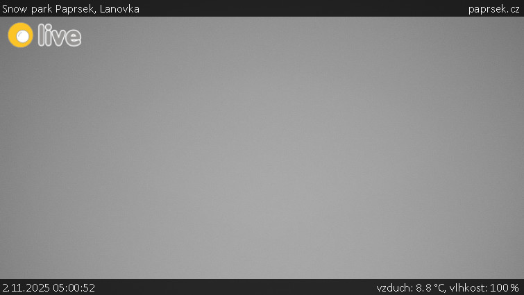 Snow park Paprsek - Lanovka - 2.11.2025 v 05:00 Snow park Paprsek - Lanovka - 2.11.2025 v 05:00
