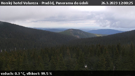 Horský hotel Volareza - Praděd - Panorama do údolí - 26.3.2023 v 12:00