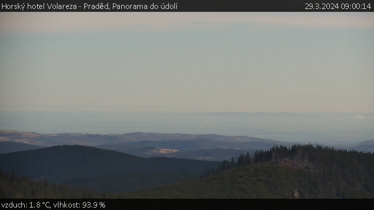 Horský hotel Volareza - Praděd - Panorama do údolí - 29.3.2024 v 09:00