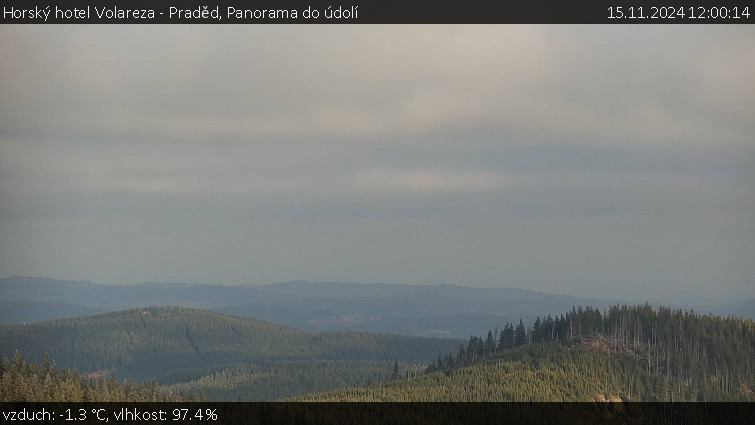Horský hotel Volareza - Praděd - Panorama do údolí - 15.11.2024 v 12:00 Horský hotel Volareza - Praděd - Panorama do údolí - 15.11.2024 v 12:00