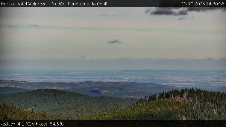 Horský hotel Volareza - Praděd - Panorama do údolí - 13.10.2025 v 14:30 Horský hotel Volareza - Praděd - Panorama do údolí - 13.10.2025 v 14:30