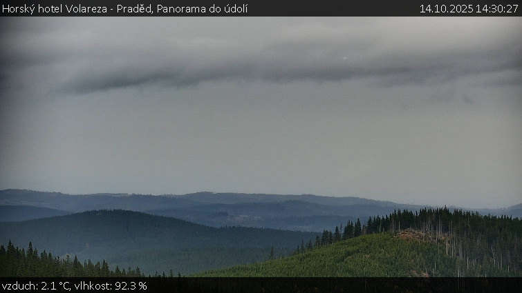 Horský hotel Volareza - Praděd - Panorama do údolí - 14.10.2025 v 14:30 Horský hotel Volareza - Praděd - Panorama do údolí - 14.10.2025 v 14:30