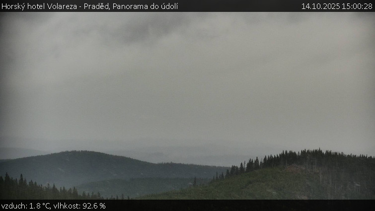 Horský hotel Volareza - Praděd - Panorama do údolí - 14.10.2025 v 15:00 Horský hotel Volareza - Praděd - Panorama do údolí - 14.10.2025 v 15:00