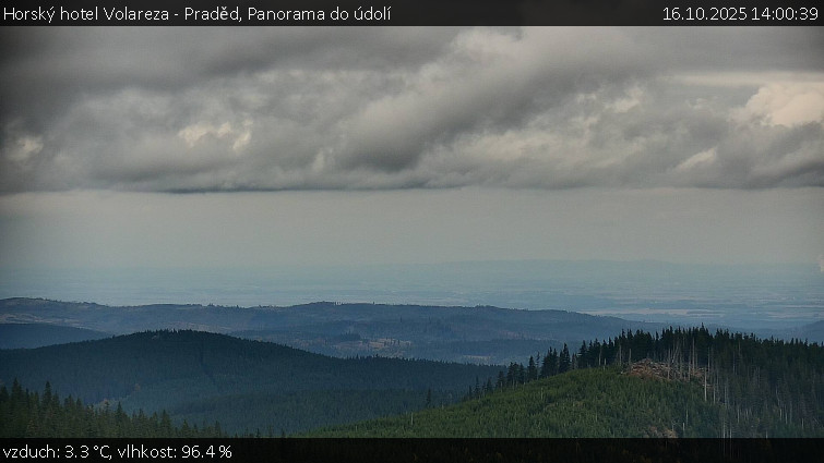 Horský hotel Volareza - Praděd - Panorama do údolí - 16.10.2025 v 14:00 Horský hotel Volareza - Praděd - Panorama do údolí - 16.10.2025 v 14:00