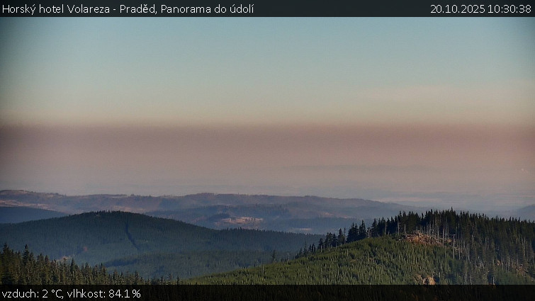 Horský hotel Volareza - Praděd - Panorama do údolí - 20.10.2025 v 10:30 Horský hotel Volareza - Praděd - Panorama do údolí - 20.10.2025 v 10:30