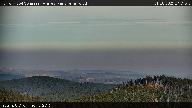 Horský hotel Volareza - Praděd - Panorama do údolí - 21.10.2025 v 14:30 Horský hotel Volareza - Praděd - Panorama do údolí - 21.10.2025 v 14:30