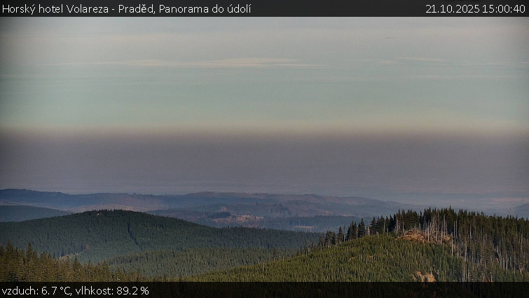 Horský hotel Volareza - Praděd - Panorama do údolí - 21.10.2025 v 15:00 Horský hotel Volareza - Praděd - Panorama do údolí - 21.10.2025 v 15:00