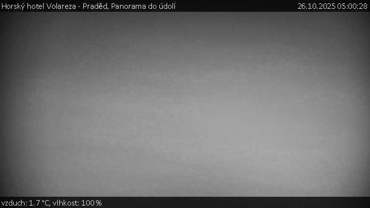 Horský hotel Volareza - Praděd - Panorama do údolí - 26.10.2025 v 05:00 Horský hotel Volareza - Praděd - Panorama do údolí - 26.10.2025 v 05:00