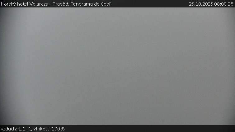 Horský hotel Volareza - Praděd - Panorama do údolí - 26.10.2025 v 08:00 Horský hotel Volareza - Praděd - Panorama do údolí - 26.10.2025 v 08:00