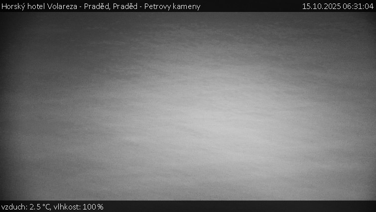 Horský hotel Volareza - Praděd - Praděd - Petrovy kameny - 15.10.2025 v 06:31 Horský hotel Volareza - Praděd - Praděd - Petrovy kameny - 15.10.2025 v 06:31