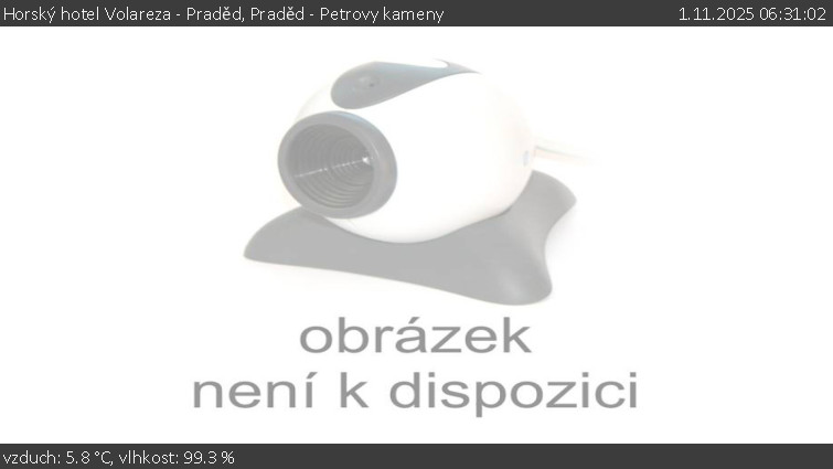 Horský hotel Volareza - Praděd - Praděd - Petrovy kameny - 1.11.2025 v 06:31 Horský hotel Volareza - Praděd - Praděd - Petrovy kameny - 1.11.2025 v 06:31