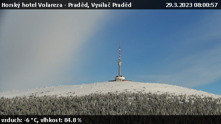 Horský hotel Volareza - Praděd - Vysílač Praděd - 29.3.2023 v 08:00