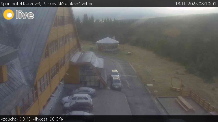 Sporthotel Kurzovní - Parkoviště a hlavní vchod - 18.10.2025 v 08:10 Sporthotel Kurzovní - Parkoviště a hlavní vchod - 18.10.2025 v 08:10