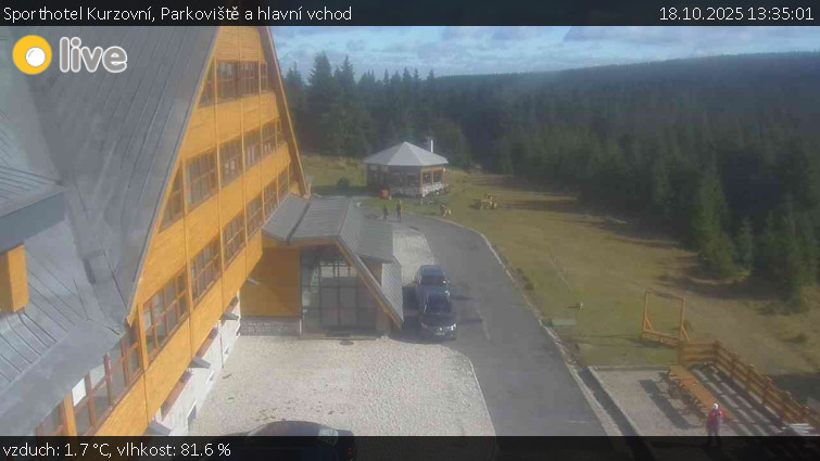 Sporthotel Kurzovní - Parkoviště a hlavní vchod - 18.10.2025 v 13:35 Sporthotel Kurzovní - Parkoviště a hlavní vchod - 18.10.2025 v 13:35