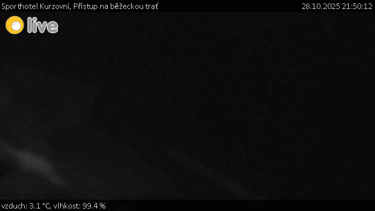 Sporthotel Kurzovní - Přístup na běžeckou trať - 28.10.2025 v 21:50 Sporthotel Kurzovní - Přístup na běžeckou trať - 28.10.2025 v 21:50