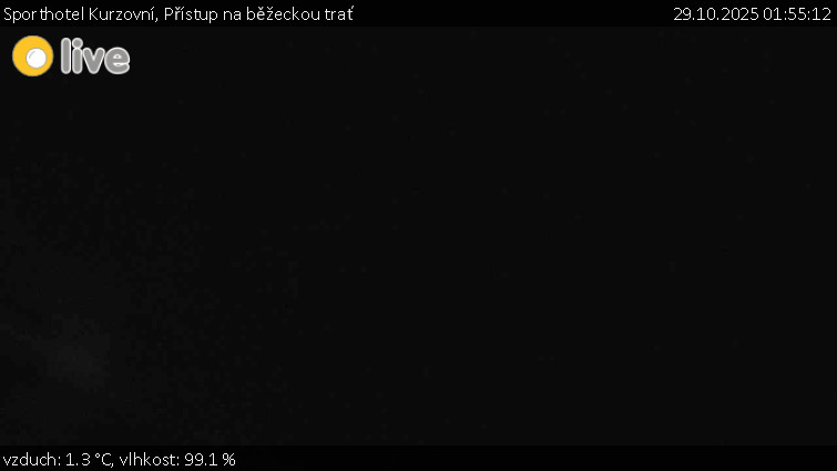 Sporthotel Kurzovní - Přístup na běžeckou trať - 29.10.2025 v 01:55 Sporthotel Kurzovní - Přístup na běžeckou trať - 29.10.2025 v 01:55